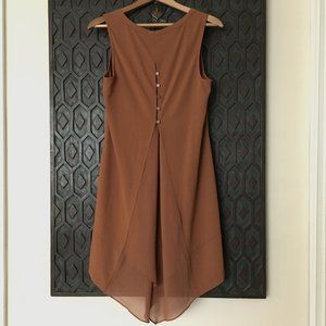 NWOT Flowy Boho Chestnut Brown High Low Dress Western Festival Gypsy